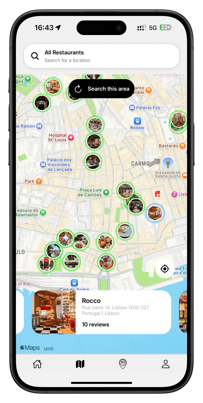 Spoto app mockup